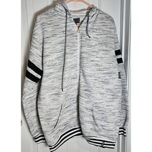 BKX Ricky Singh Mens Hooded Jacket XL Full Zip Track Jacket Heathered Gray/White